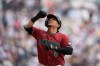 Arizona Diamondbacks' Ildemaro Vargas celebrates after hitting a home run against the San Diego Padres during the sixth inning of a baseball game in Mexico City, Sunday, April 26, 2026. (AP Photo/Fernando Llano)
