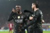 PSG's Ousmane Dembele celebrates after scoring during the Champions League quarterfinal second leg soccer match between Liverpool and Paris Saint-Germain in Liverpool, England, Tuesday, April 14, 2026. (AP Photo/Jon Super)