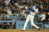Los Angeles Dodgers designated hitter Shohei Ohtani grounds out to Miami Marlins first baseman Connor Norby during the fifth inning of a baseball game Monday, April 27, 2026, in Los Angeles. (AP Photo/Ryan Sun)
