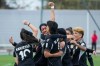FILE - Members of Afghan Women United soccer team celebrate after scoring a goal against Chad, in their first international tournament since fleeing their country, in Casablanca, Morocco, on Oct. 26, 2025. (AP Photo/Mosa'ab Elshamy, File)