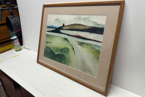A suspected forgery of an Andrew Wyeth painting is seen at RoGallery in New York, Tuesday, April 28, 2026. (AP Photo/Jake Offenhartz)