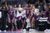Toronto Tempo cheer from the bench for their teammates against the Connecticut Sun during first half pre-season WNBA basketball action in Toronto on Wednesday, April 29, 2026. THE CANADIAN PRESS/Nathan Denette