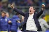 Inter Milan's head coach Cristian Chivu reacts after the Italian Cup, second-leg soccer match between Inter Milan and Como, in Milan, Italy, Tuesday, April 21, 2026. (Spada/LaPresse via AP)