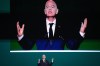 FIFA president Gianni Infantino addresses the 76th FIFA Congress, in Vancouver, on Thursday, April 30, 2026. THE CANADIAN PRESS/Darryl Dyck