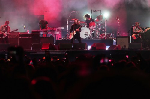 FILE - Dave Grohl from the band Foo Fighters performs during the Corona Capital music festival in Mexico City, Nov. 14, 2025. (AP Photo/Eduardo Verdugo, File)