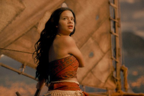 This image released by Disney shows Catherine Laga'aia as Moana in Disney's live action film 