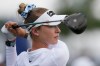 Nelly Korda watches her tee shot on the 12th hole during the third round of the Chevron Championship LPGA golf tournament Saturday, April 25, 2026, in Houston. (AP Photo/David J. Phillip)