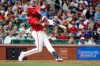 St. Louis Cardinals' Jordan Walker hits a double during the fifth inning of a baseball game against the Los Angeles Dodgers Friday, May 1, 2026, in St. Louis. (AP Photo/Scott Kane)