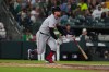 Cleveland Guardians' Rhys Hoskins hits a bases loaded two-run RBI double in the fifth inning of a baseball game against the Athletics Friday, May 1, 2026, in West Sacramento, Calif. (AP Photo/Alan Greth)