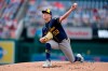 Milwaukee Brewers starting pitcher Kyle Harrison throws to the Washington Nationals during the first inning of a baseball game, Saturday, May 2, 2026, in Washington. (AP Photo/Jess Rapfogel)