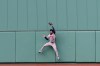 Houston Astros center fielder Brice Matthews catches the ball on a sacrifice fly hit by Boston Red Sox's Willson Contreras during the fifth inning of a baseball game, Saturday, May 2, 2026, in Boston. (AP Photo/Mark Stockwell)