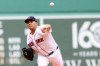 Boston Red Sox pitcher Ranger Suarez throws during the first inning of a baseball game against the Houston Astros, Sunday, May 3, 2026, in Boston. (AP Photo/Mark Stockwell)