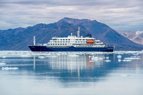 This undated photo provided by Oceanwide Expeditions shows the m/v Hondius, a Polar Class 6 passenger vessel, at sea. (Oceanwide Expeditions via AP)