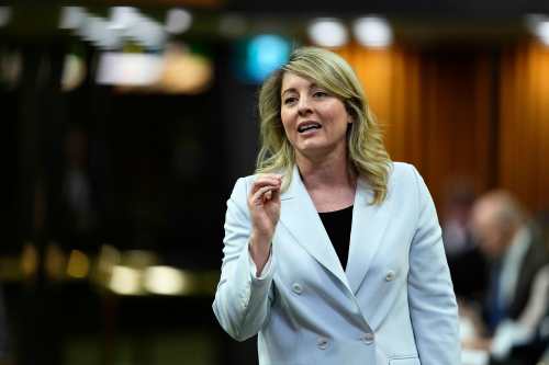 Minister of Industry Mélanie Joly rises during question period in the House of Commons on Parliament Hill in Ottawa on Wednesday, April 29, 2026. THE CANADIAN PRESS/Justin Tang