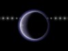 This image provided by NAOJ shows artist’s impression of the trans-Neptunian object (612533) 2002 XV93 occulting a background star. Observations of a stellar occultation in January 2024 revealed gradual fading and recovery of the starlight, providing evidence for a very thin atmosphere around the object. (Ko Arimatsu/NAOJ via AP)