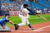 Tampa Bay Rays' Ryan Vilade (26) connects for a three-run home run off Toronto Blue Jays pitcher Eric Lauer during the first inning of a baseball game Monday, May 4, 2026, in St. Petersburg, Fla. (AP Photo/Chris O'Meara)