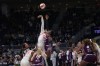 Connecticut Sun centre Brittney Griner and Tempo centre Temi Fagbenle jump for the ball during a WNBA pre-season game in Toronto on April 29, 2026. THE CANADIAN PRESS/Nathan Denette