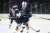 Penn State forward Gavin McKenna (72) leaps in the air during an NCAA hockey regional game against Minnesota Duluth, Friday, March 27, 2026 in Albany, N.Y. Minnesota Duluth won 3-1. (AP Photo/Vera Nieuwenhuis)