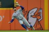 Texas Rangers right fielder Brandon Nimmo catches a Detroit Tigers' Matt Vierling fly ball during the second inning of a baseball game Friday, May 1, 2026, in Detroit. (AP Photo/Paul Sancya)