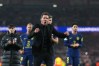 Atletico Madrid's head coach Diego Simeone gestures to the supporters at the the end of a Champions League semifinal, second leg, soccer match between Arsenal FC and Atletico Madrid in London, Tuesday, May 5, 2026. (AP Photo/Alastair Grant)