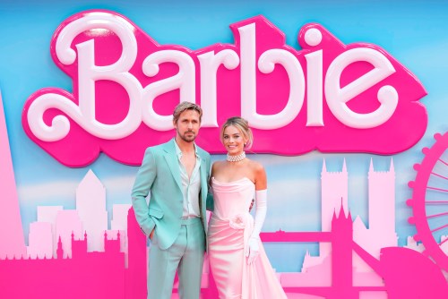 FILE - Ryan Gosling, left, and Margot Robbie appear at the premiere of the film 