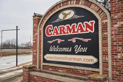 A hospital in southern Manitoba has had to postpone some surgeries because of a pesky pest problem. A welcome sign of Carman, Manitoba seen on Monday, Feb. 12, 2024. THE CANADIAN PRESS/David Lipnowski