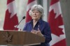 Louise Arbour speaks after being named the next governor general during a news conference in Ottawa on Tuesday, May 5, 2026. Prime Minister Mark Carney has named retired Supreme Court justice Arbour as Canada's next governor general. THE CANADIAN PRESS/Adrian Wyld