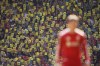 Showing a photo of Liverpool's owner John W. Henry fans protest against the increase in ticket prices during the English Premier League soccer match between Liverpool and Crystal Palace in Liverpool, England, Saturday, April 25, 2026. (AP Photo/Ian Hodgson)