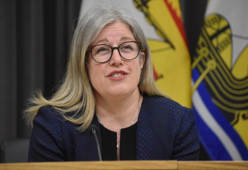New Brunswick Premier Susan Holt speaks during a news conference on health care in Fredericton on Wednesday April 29, 2026. THE CANADIAN PRESS/Eli Ridder
