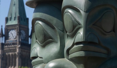 The Three Watchmen statue is seen near Parliament Hill Wednesday, June 2, 2021. THE CANADIAN PRESS/Adrian Wyld