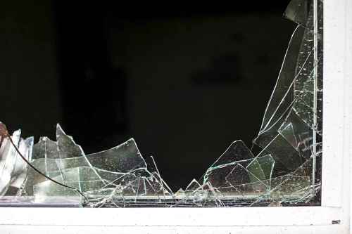 A broken window