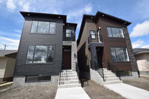 Panache Homes&rsquo; show home (left) at 557 Centennial St. (there&rsquo;s also a similar design for sale next door) is filled with quality and style.