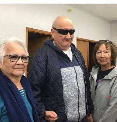 Supplied
                                Christina Henderson (right), with siblings Daniel and Elizabeth in Sapotaweyak Cree Nation for the funeral of their sister Agnes.
