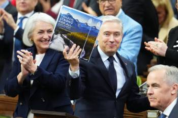 The Canadian Press
                                Federal Finance and National Revenue Minister Francois-Philippe Champagne holds up the book of the spring economic update as he delivers it in the House of Commons on Parliament Hill in Ottawa on April 28.