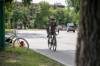 A cyclist rides along Wellington Crescent near the ghost bike memorial at Cockburn Street. (Brook Jones / Free Press files)