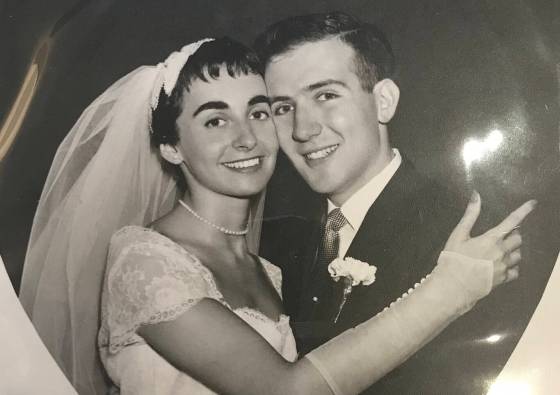 Hester Kroft and her husband Guy on their wedding day in 1956. (Supplied)