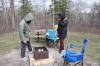 When Steven Cong (left) and Teresa Calderon arrived at their campsite, their first priority was starting a fire. (Tyler Searle / Free Press)