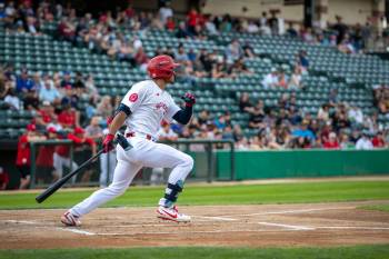 BROOK JONES / FREE PRESS FILES
                                Winnipeg Goldeyes outfielder Roby Enriquez said it&rsquo;s a lot of fun being part of a club with so many different players from around the world.