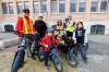 MIKE DEAL / FREE PRESS
                                Some students and volunteers of the Earl Grey School Friday morning &ldquo;Bicibús&rdquo; (Bike Bus) program that encourages active transportation and community building among students, parents, and volunteers who gather to bike to school together along safe, designated routes. (From left): volunteer, Steve West, Marty Donkervoort, student Orion, 5, co-organizer, Joe Curnow with her little girl, Gemma, 2, volunteer Michael Abon holding his little girl, Avery, 3, and student, Pete, 8. Reporter: Maggie Macintosh 260522 - Friday, May 22, 2026.