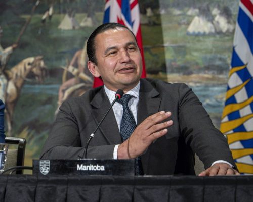 Manitoba Premier Wab Kinew speaks during a closing news conference of a meeting of western premiers in Kananaskis, Alta., Tuesday, May 26, 2026. (Jeff McIntosh / The Canadian Press files)