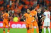 FILE - Justin Kluivert of the Netherlands walks off tyhe pitch after a World Cup qualifying soccer match between the Netherlands and Poland in Rotterdam, Netherlands, Thursday, Sept. 4, 2025. (AP Photo/Peter Dejong, File)