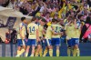 Sothampton players celebrate after scoring during the FA Cup semifinal soccer match between Manchester City and Southampton in Manchester, England, Saturday, April 25, 2026. (AP Photo/Kin Cheung)