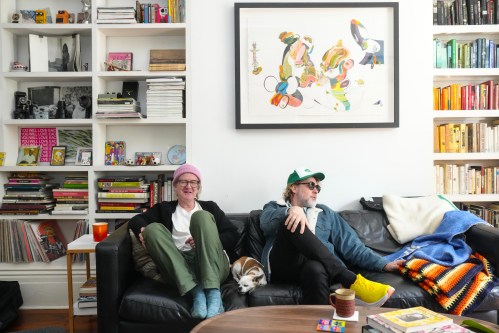 Brendan Canning, left, and Kevin Drew of Broken Social Scene are photographed in Canning's Toronto home, Tuesday, April 21, 2026. THE CANADIAN PRESS/Chris Young