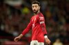 Manchester United's Bruno Fernande[ reacts during the Premier League soccer match between Manchester United and Brentford in Manchester, England, Monday, April 27, 2026. (AP Photo/Dave Thompson)