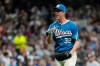 Milwaukee Brewers' Jacob Misiorowski reacts during the sixth inning of a baseball game against the New York Yankees, Friday, May 8, 2026, in Milwaukee. (AP Photo/Aaron Gash)