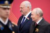 From left, Belarusian President Alexander Lukashenko and Russian President Vladimir Putin attend the Victory Day military parade in Moscow, Saturday, May 9, 2026, during celebrations of the 81st anniversary of the Soviet Union's victory over Nazi Germany during the World War II. (AP Photo/Pavel Bednyakov, Pool)