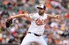Baltimore Orioles opening pitcher Keegan Akin delivers against the Athletics during the first inning of a baseball game, Sunday, May 10, 2026, in Baltimore. (AP Photo/Steve Ruark)