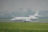 A plane carrying patients evacuated from the MV Hondius cruise ship with suspected hantavirus infection, lands at the Bourget airport, north of Paris, Sunday, May 10, 2026. (AP Photo/Thibault Camus)