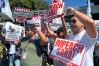 Protesters shout slogans during a rally calling for the impeachment of Philippine Vice President Sara Duterte outside the House of Representative in Quezon city, Philippines on Monday, May 11, 2026. (AP Photo/Joeal Calupitan)