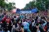 Surrounded by supporters, FC Barcelona players celebrate atop a bus after winning the Spanish La Liga title in Barcelona, Spain, Monday, May 11, 2026. (AP Photo/Joan Monfort)